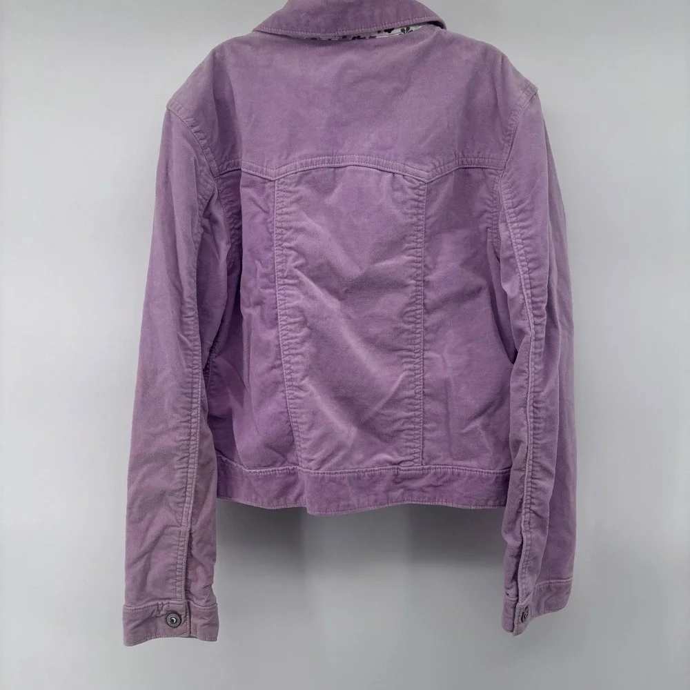 GAP‎ Kids Corduroy Jacket Lilac Purple Flower Print Lining Size XXL (14-16)